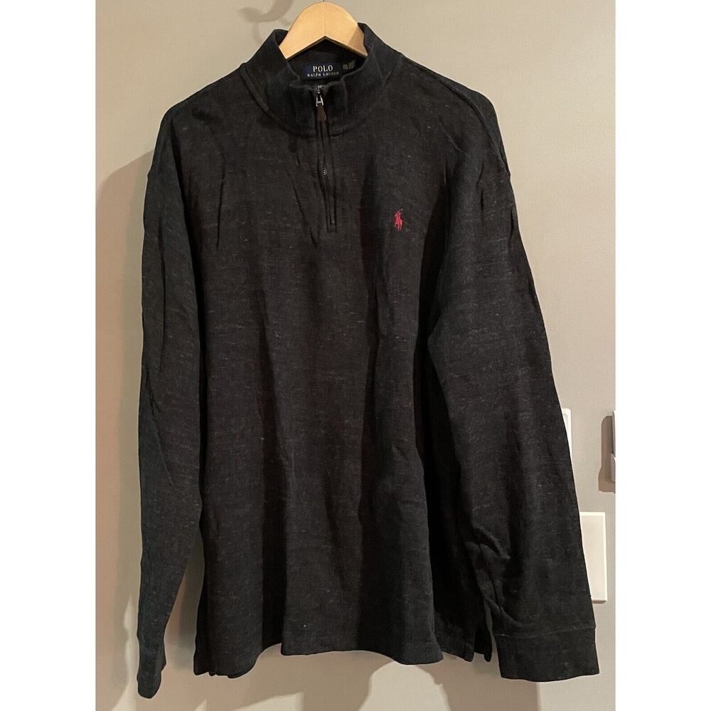 Polo Ralph Lauren Sweater Estate Rib 1/4 Zip Cotton Mock Neck Mens XXL